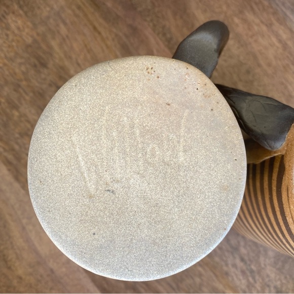 Two Gorgeous Hand-Thrown Studio Art Turtle Pottery Mugs Signed Artist:  … - Picture 5 of 10